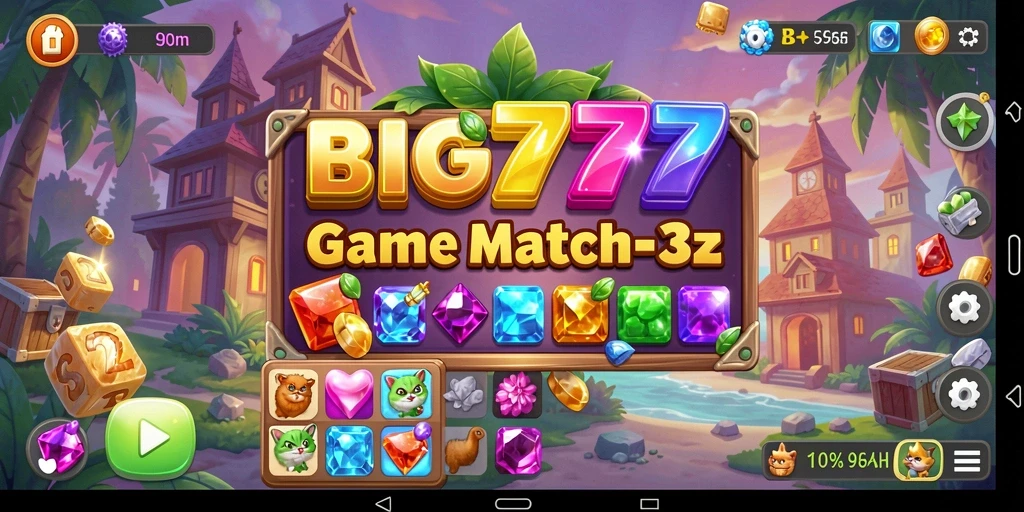 Tangkapan layar menunjukkan aksi gameplay seru game Match-3.