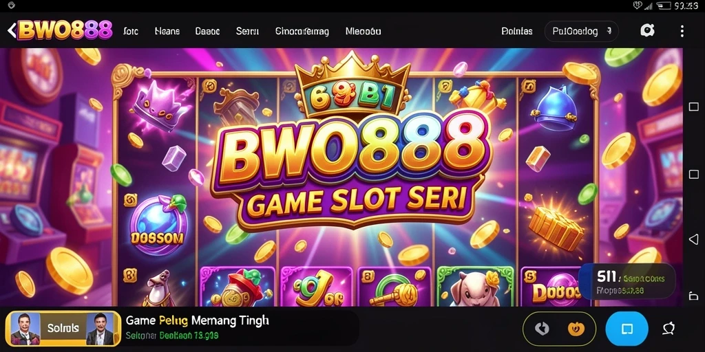 Screenshot gameplay BWO888 yang menampilkan simbol slot unik.