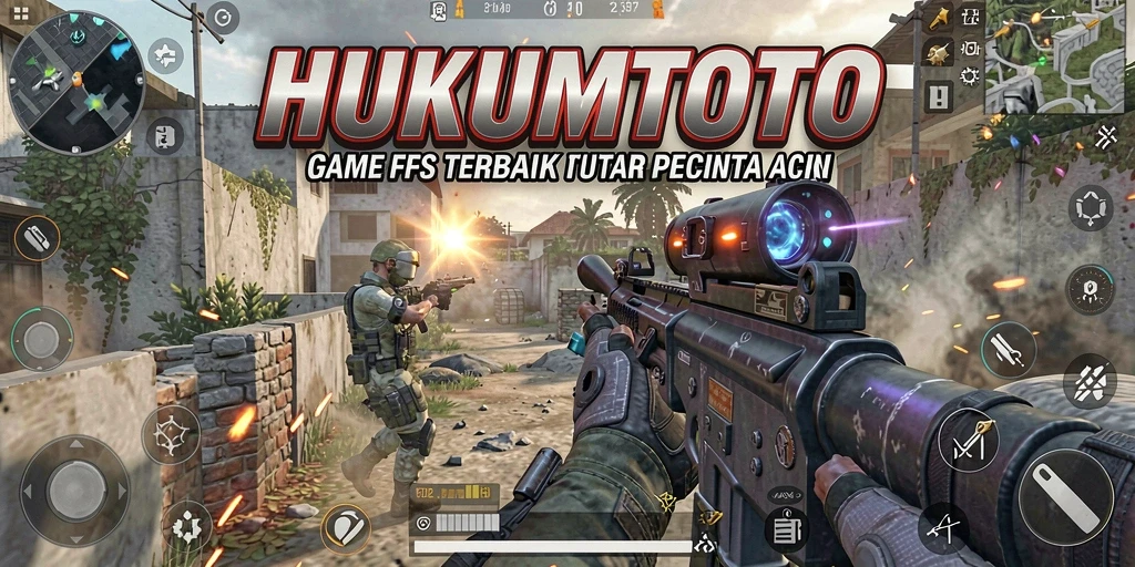 Screenshot HUKUMTOTO menampilkan aksi intens dalam gameplay FPS.