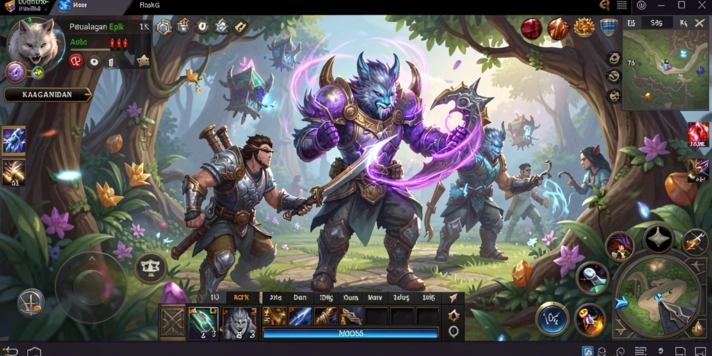 Tangkapan layar KAGANDAN menampilkan pertempuran epik dalam dunia MMORPG.