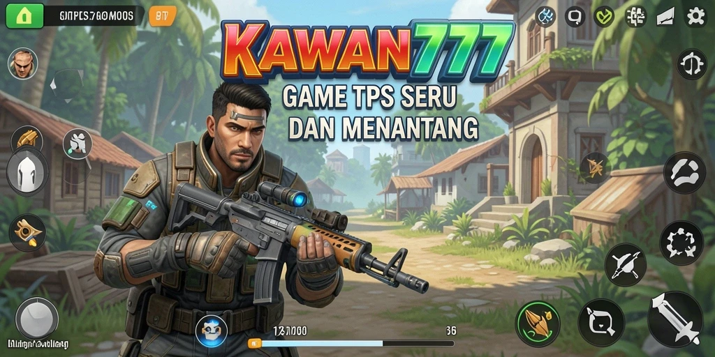 Tampilan seru gameplay KAWAN777 dalam aksi TPS.