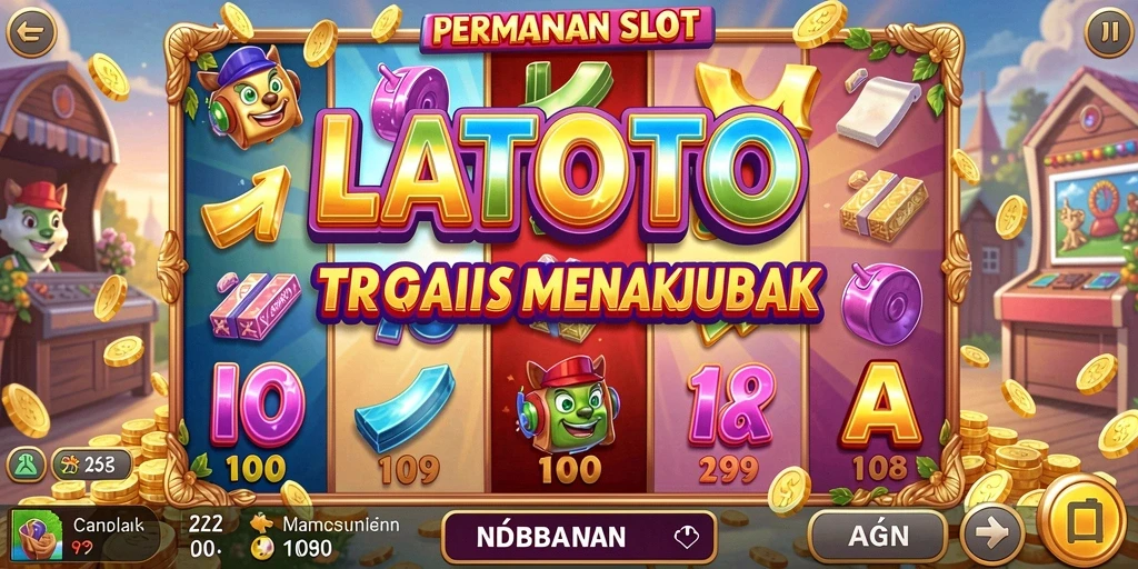 Tangkapan layar gameplay LATOTO menampilkan momen seru saat memutar gulungan.