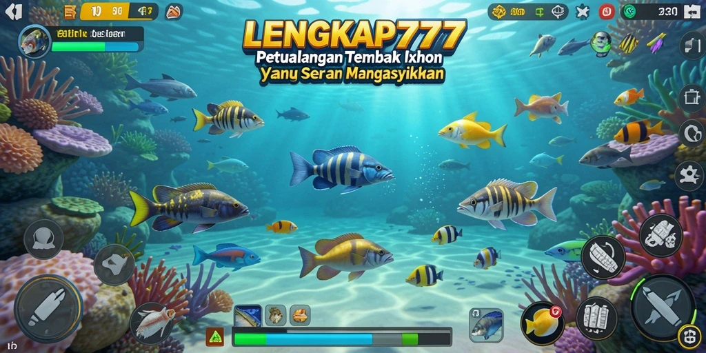 Tampilan bermain LENGKAP777 dengan berbagai ikan menarik.
