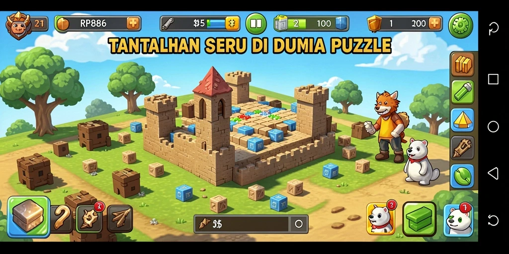 Gameplay RP886 yang menarik dengan berbagai level puzzle.